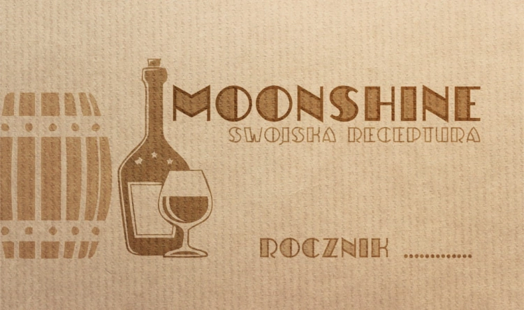 Etykieta na butelkę 80x45 OLD MOONSHINE