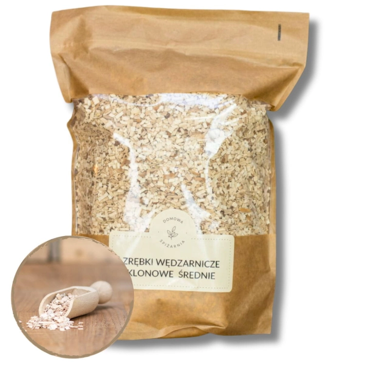 Zrębki wędzarnicze klonowe, średnie, frakcja 4, 800g