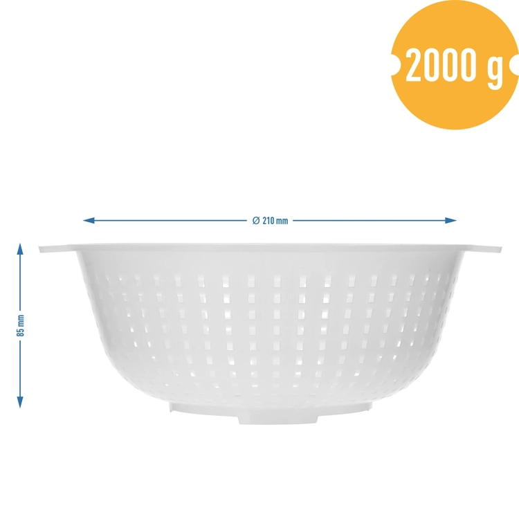 Forma serowarska okrągła (na ser typu Koryciński) 21/11x8,5 2000g