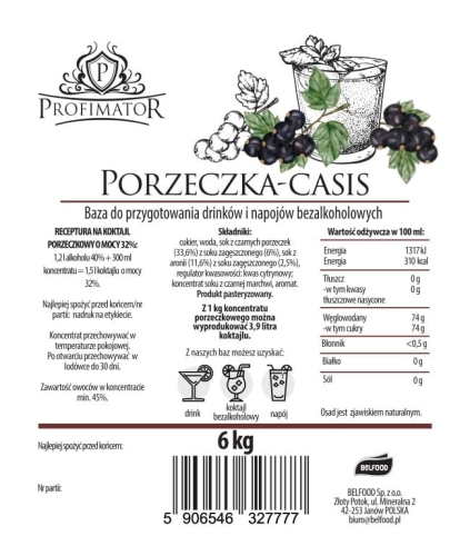 Zaprawka naturalna Porzeczka 6 kg – domowa nalewka bez chemii