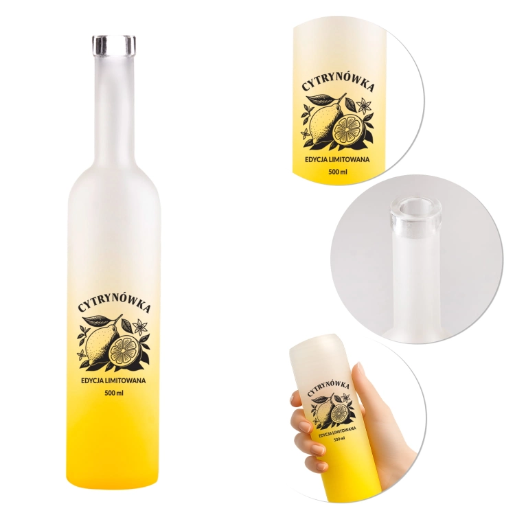 butelka futura 500ml satynowa z nadrukiem cytrynówka, elegancka butelka na nalewkę cytrynową, szkło do domowych nalew (3).jpg