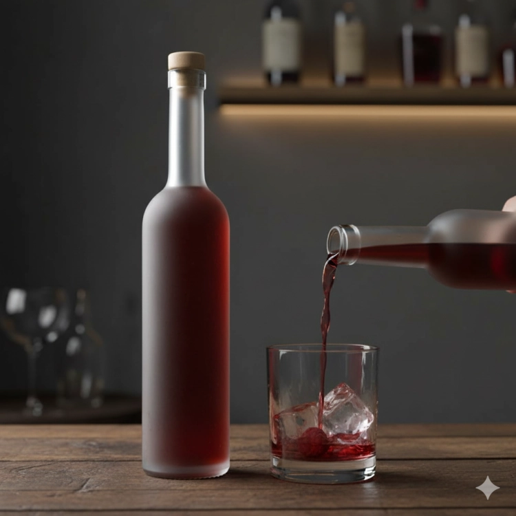 butelka futura 500ml szroniona, satynowa butelka na nalewkę, elegancka butelka do domowych alkoholi, butelka do cytrynówki (1).png
