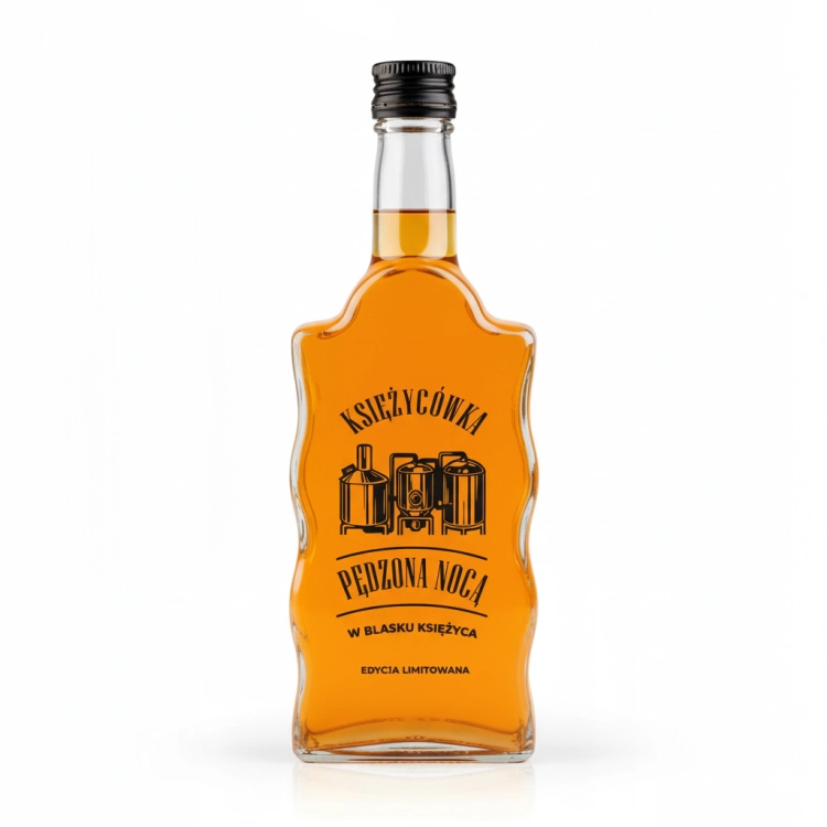 butelka fala 500ml pędzony nocą, butelka na bimber 500ml z nadrukiem, szkło do bimbru fala, butelka z napisem pędzony  (1).png