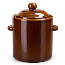 Garnek kamionkowy hermetyczny 1,8l z pokrywą
