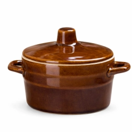 Garnek kamionkowy na smalec 0,3l z pokrywą