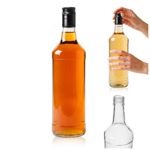 Butelka monopolowa na wódkę 1l z zakrętką, szklana butelka, butelka na sok, butelka na wino, butelka na whisky, butelka na piwo, butelka na nalewki, butelka.jpg