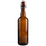 Butelka na piwo, kwas chlebowy TRADITION 750ml z pałąkiem brązowa