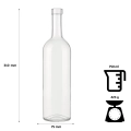 Butelka na wino BORDEAUX 750L biała, szklana butelka, butelka na sok, butelka na wino, butelka na whisky, butelka na piwo, butelka na nalewki, butelka3.jpg
