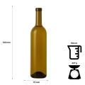 Butelka na wino BORDEAUX 750L biała, szklana butelka, butelka na sok, butelka na wino, butelka na whisky, butelka na piwo, butelka na nalewki, butelka3.jpg