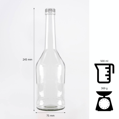 Butelka NAPOLEON 500ml na whisky, nalewki (bez zakrętki) 3.jpg