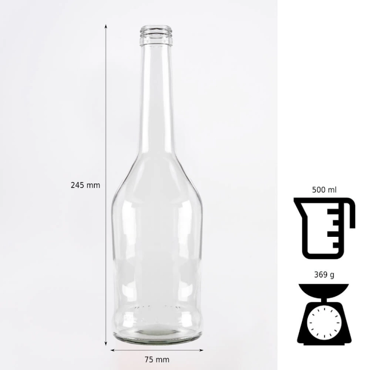 Butelka NAPOLEON 500ml na whisky, nalewki (bez zakrętki) 3.jpg