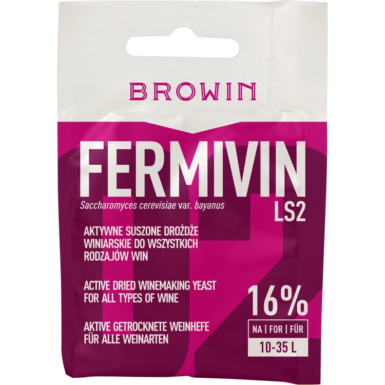 Drożdże do wina BROWIN FERMICRU LS2 (wszystkie rodzaje wina). do wyrobu alkoholu, akcesoria do produktu alkoholu, drożdże do bimbru, drożdże turbo, destylator, zioła i przyprawy.webp