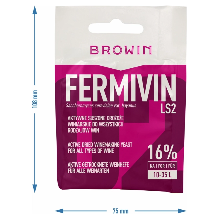 Drożdże do wina BROWIN FERMICRU LS2 (wszystkie rodzaje wina). do wyrobu alkoholu, akcesoria do produktu alkoholu, drożdże do bimbru, drożdże turbo, destylator, zioła i przyprawy3.webp