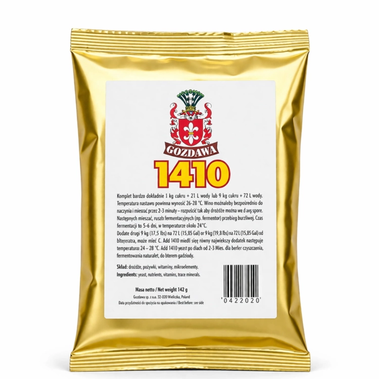Drożdże gorzelnicze, do bimbru 1410 GOZDAWA 140g, drożdże do bimbru, drożdże turbo, drożdże do wina, drożdże do bimbru, drożdże do miodu pitnego, drożdże do cydru, drożdże winiarskie, drożdże.jpg
