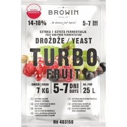 Drożdże gorzelnicze, do bimbru BROWIN TURBO FRUIT 5-7 dni