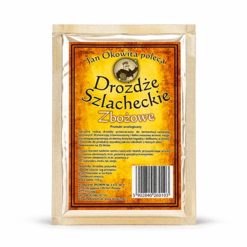 drożdże gorzelnicze, drożdże do bimbru, drożdże turbo, drożdże do wina, drożdże do bimbru, drożdże do miodu pitnego, drożdże do cydru, drożdże winiarskie, drożdże Jan Okowita Zbożowe.jpg