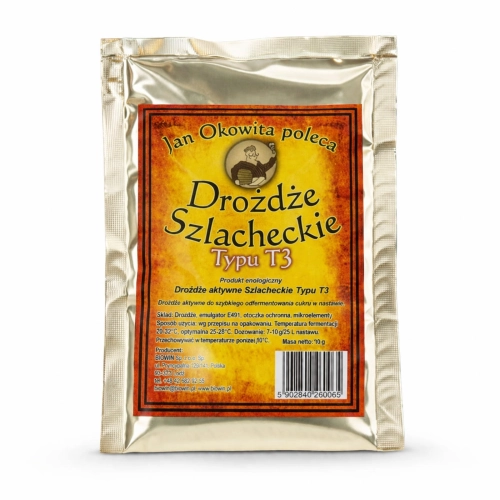 drożdże gorzelnicze, drożdże do bimbru, drożdże turbo, drożdże do wina, drożdże do bimbru, drożdże do miodu pitnego, drożdże do cydru, drożdże winiarskie, drożdże Jan Okowita T3.jpg