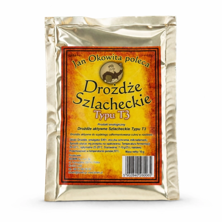 drożdże gorzelnicze, drożdże do bimbru, drożdże turbo, drożdże do wina, drożdże do bimbru, drożdże do miodu pitnego, drożdże do cydru, drożdże winiarskie, drożdże Jan Okowita T3.jpg