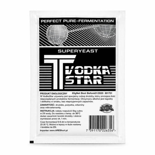 drożdże gorzelnicze, drożdże do bimbru, drożdże turbo, drożdże do wina, drożdże do bimbru, drożdże do miodu pitnego, drożdże do cydru, drożdże winiarskie, drożdże T Vodka Star.jpg