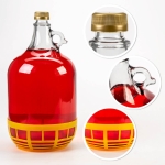 Gąsior DAMA, butelka na wino i bimber 5l w koszu plastikowym z zakrętką 5.jpg