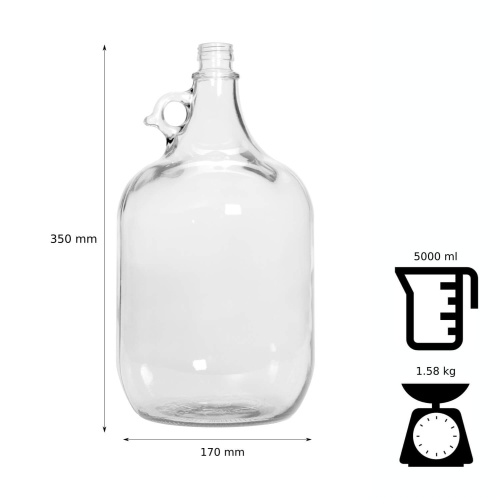 Gąsior DAMA, butelka na wino i bimber 5l w koszu plastikowym z zakrętką 4.jpg