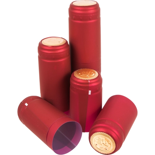 kapturki termokurczliwe do butelek na wino z perforacją, kapturki na wino, osłonki termokurczliwe do butelek, kapturki do nalewek, koszulki na butelki, zabezpieczenie korka, akcesoria do butelkowania, wykończenie butelek wina.webp