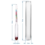 Wskaźnik zawartości alkoholu + menzurka, długość 21cm, zakres 0-100%. Więcej produktów w sklepie www.domowaspizarnia.pl3.webp