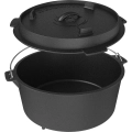 Kociołek wiszący z patelnią, 2w1, żeliwny 9l + 3l4.webp