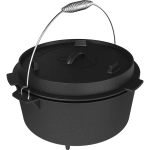 Kociołek wiszący z patelnią, 2w1, żeliwny 9l + 3l