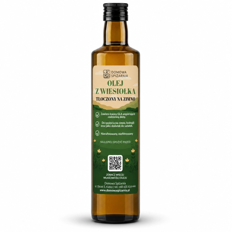 olej z wiesiołka, świeżo tłoczony olej z wiesiołka, olej roślinny, naturalny olej z wiesiołka, olej tłoczony na zimno, olej do sałatek, olej do diety fit, olej do dressingów, olej do.png