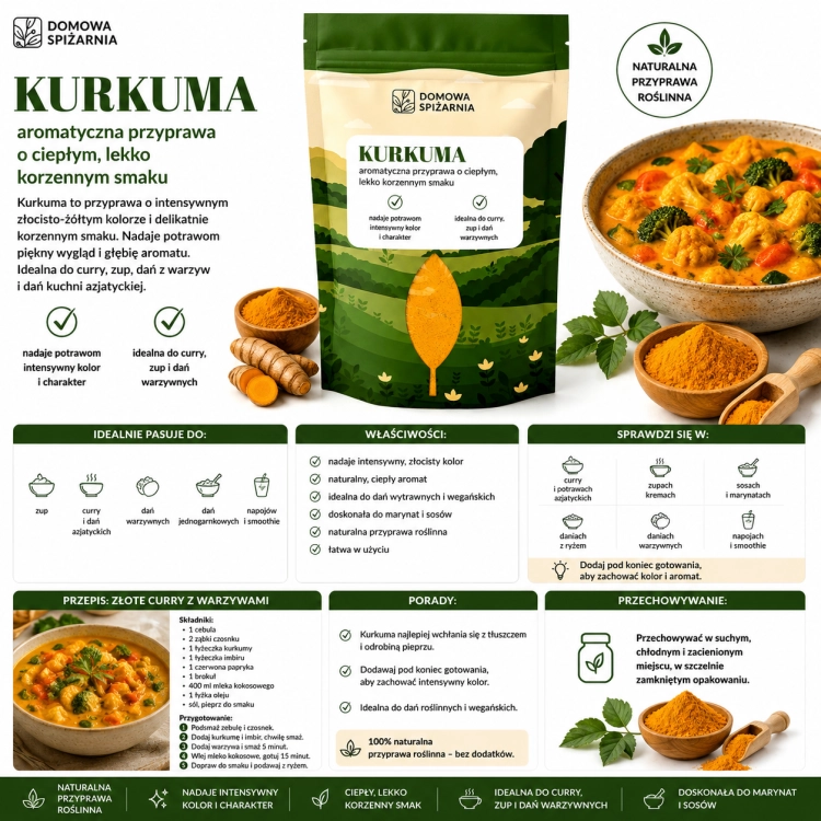 kurkuma mielona, kurkuma przyprawa, przyprawa do curry, kurkuma do ryżu, przyprawy orientalne, kurkuma do mięsa, kurkuma do zup, przyprawy indyjskie, złota przyprawa, aromatyczne przyprawy (.png