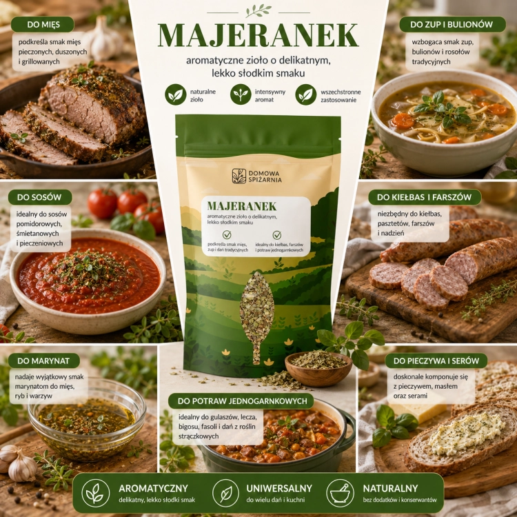 majeranek, suszony majeranek, majeranek do żurku, przyprawa do kiełbas, majeranek do bigosu, przyprawa do pasztetów, zioła kuchni polskiej, przyprawy do mięs, aromatyczne zioła, majeranek  (3).png