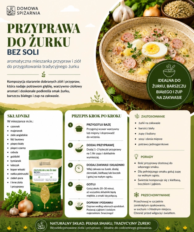przyprawa do żurku bez soli, przyprawa do żurku, przyprawa do barszczu białego, przyprawa do zupy na zakwasie, przyprawa z majerankiem, przyprawa do żurku wielkanocnego, mieszanka.png