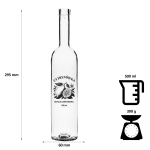 butelka futura 500ml satynowa z nadrukiem cytrynówka, elegancka butelka na nalewkę cytrynową, szkło do domowych nalewek (4.jpg