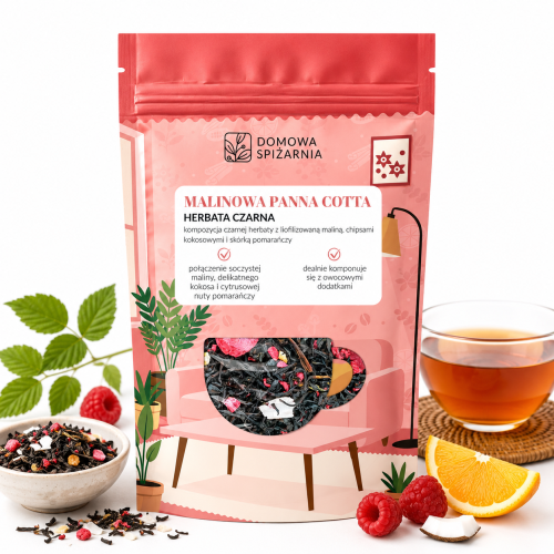 herbata malinowa panna cotta, herbata malinowa, czarna herbata z maliną, herbata z kokosem, herbata z pomarańczą, herbata deserowa, herbata liściasta z malinami, he (1).png