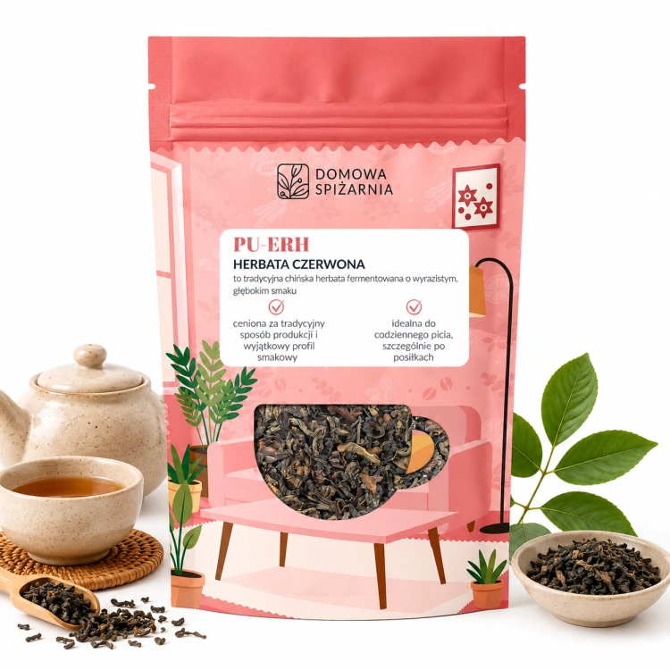 herbata Pu-Erh, herbata czerwona Pu-Erh, czerwona herbata liściasta, Pu-Erh liściasta, herbata z Yunnan, chińska herbata Pu-Erh, herbata fermentowana, herbata czerwona (1).png