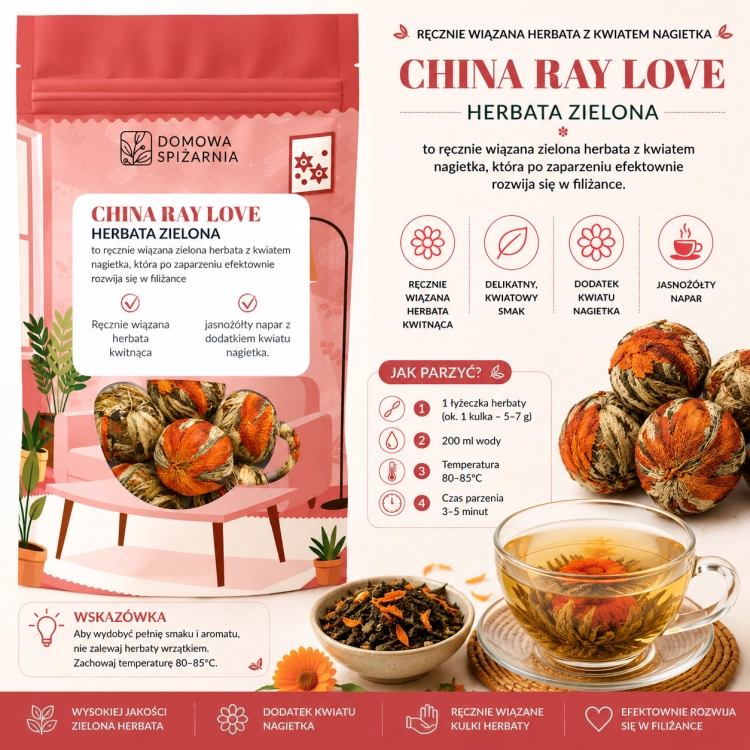 herbata kwitnąca Ray Love, herbata kwitnąca, flowering tea, zielona herbata kwitnąca, herbata z nagietkiem, herbata premium, herbata prezentowa, herbata w kulce, chińs (4).png