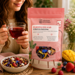 Egzotyczny Sad, herbatka Egzotyczny Sad, herbata owocowa, herbatka owocowa, herbata z mango, herbata z maliną, herbata z truskawką, herbata z hibiskusem, napar owocow.png