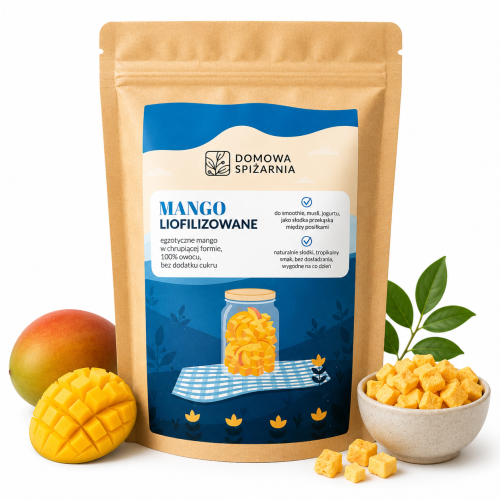 mango liofilizowane, liofilizowane mango, owoce liofilizowane, mango do owsianki, mango do jogurtu, mango do musli, mango do smoothie, mango do deserów, naturalna przekąska, owoc.png