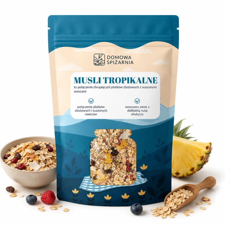 musli tropikalne, musli z owocami tropikalnymi, musli z mango, musli z ananasem, musli z papają, egzotyczne musli, musli owocowe, musli śniadaniowe, chrupiące musli, musli do mleka, m (1).png