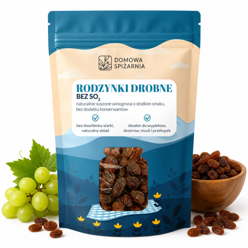 rodzynki drobne bez SO2, rodzynki bez SO2, rodzynki bez dwutlenku siarki, rodzynki naturalne, rodzzynki do musli, rodzynki do owsianki, rodzynki do ciast, rodzynki do deserów, suszone winogro (1).png
