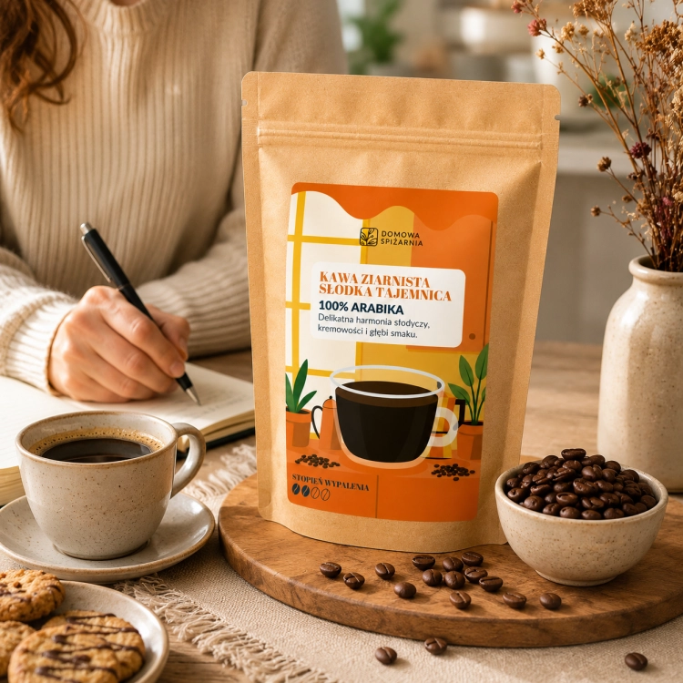 Kawa Ziarnista Słodka Tajemnica – 100% Arabica Specialty z Peru o nutach karmelu, ciemnej czekolady i przypraw korzennych. Łagodna, aromatyczna i o niskiej kwasowości (1).png