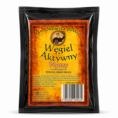 węgiel aktywny Jan Okowita, płynny węgiel aktywny, węgiel do destylatów, klarowanie alkoholu, oczyszczanie destylatu, preparat do klarowania nalewek, filtracja alkoholu, akcesoria do destylacji, Jan Okowita, węgiel aktywny.png