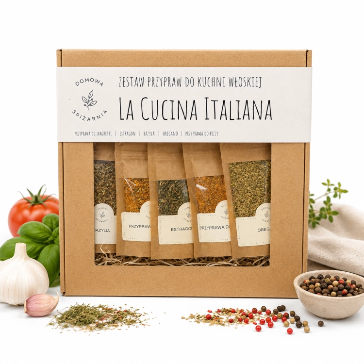 La Cucina Italiana - zestaw przypraw do kuchni włoskiej , ZESTAW NA PREZENT, POMYSŁ NA PREZENT, kielce, sklep z przyprawami (1).png