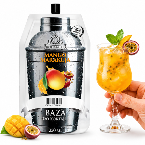 zaprawka mango marakuja, zaprawka owocowa do alkoholu, likier mango marakuja, koncentrat mango marakuja, zaprawka do drinków, zaprawka do likieru, tropikalna zaprawka do alkoholu, mango marakuja 250 ml.jpg