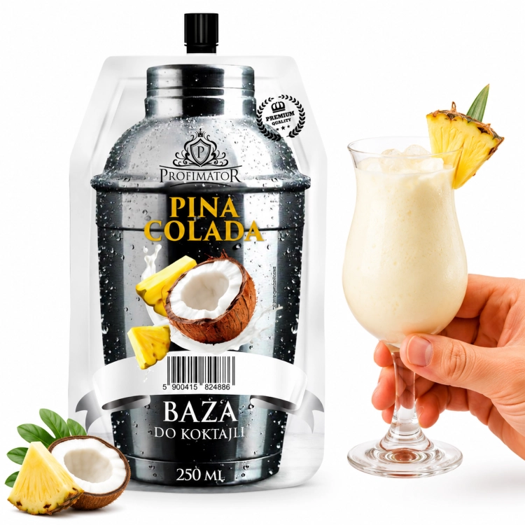 zaprawka do alkoholu pina colada, naturalna zaprawka pina colada, kokosowa zaprawka do alkoholu, ananasowa zaprawka do drinków, domowa pina colada, zaprawka do rumu, tropikalny aromat do alkoholu, zaprawka 250 ml.png