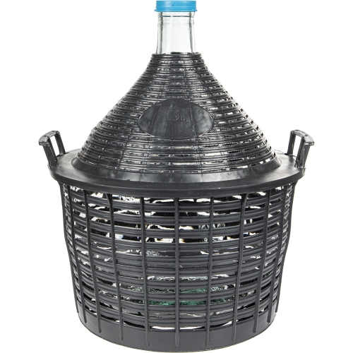 drożdże do bimbru, drożdże turbo, akcesoria do produkcji alkoholu, Balon w koszu plastikowym z wąskim otworem 15l na wino, nalewki i miód pitny